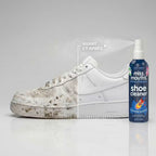 Résultat avant après Sovra spray nettoyant chaussures – sneaker blanche retrouve son éclat